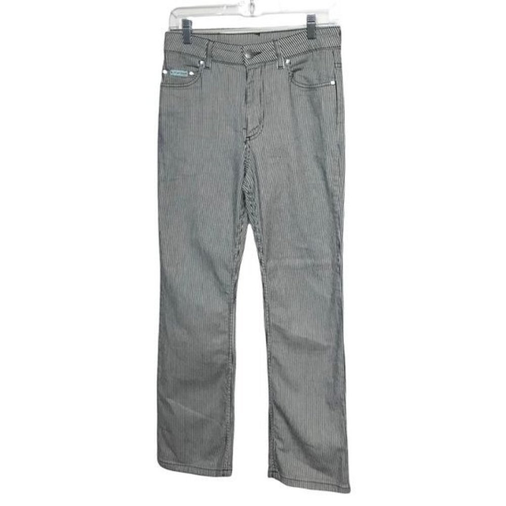 AlexaChung Striped High Rise Kick Flare Jeans Size 28